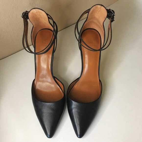 ＨＡＬＳＴＯＮ "London" Napa Leather Double Ankle Strap D'Orsay - Size 8.5 - Picture 5 of 13